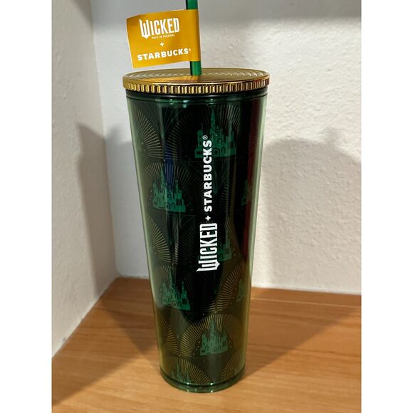 Starbucks 2024 Wicked Collection Metallic Green Cold Cup 24 oz. NWT - Picture 1 of 4